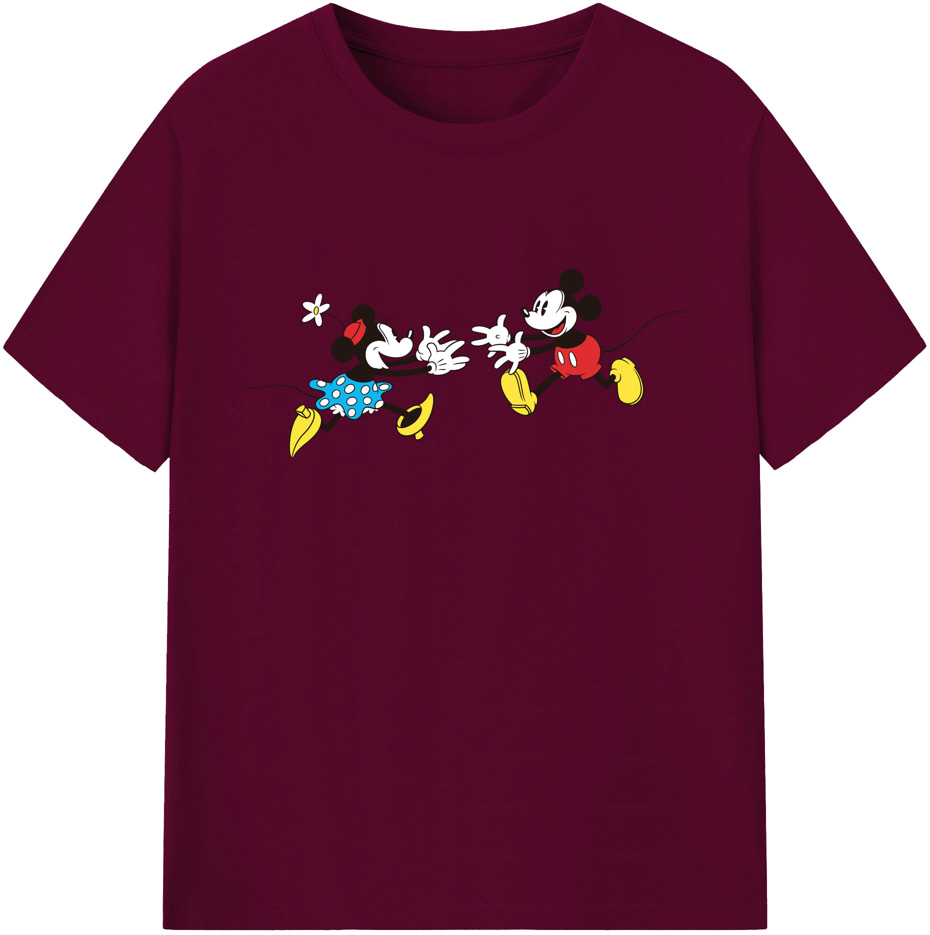 （画像用） ミッキーマウス Mickey Mouse レディースカジュアルプリントTシャツ（綿100％）